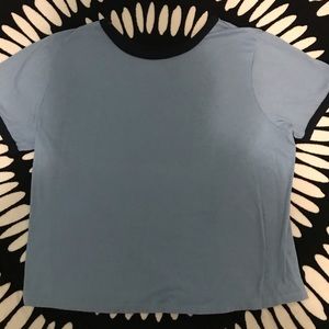 blue crop top t-shirt